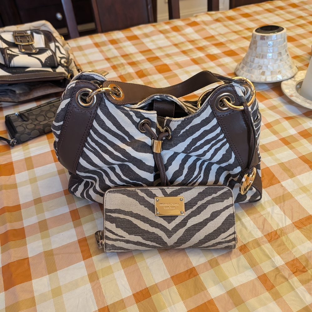 Michael Kors Zebra Print Shoulder Bag with Wallet